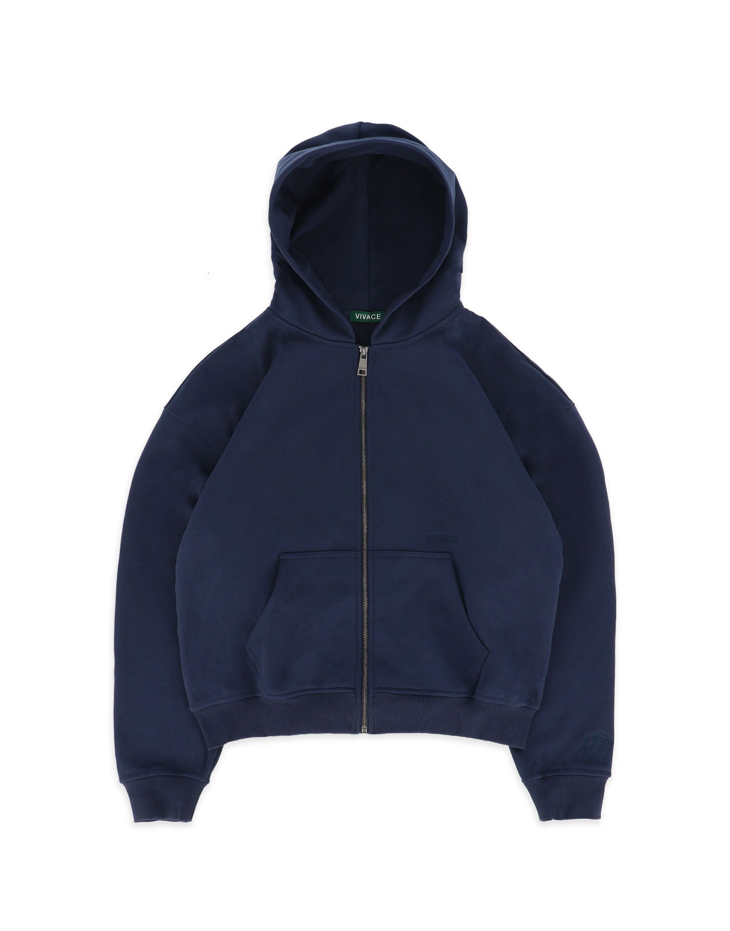 BASIC ZIP-UP HOODIE - NAVY