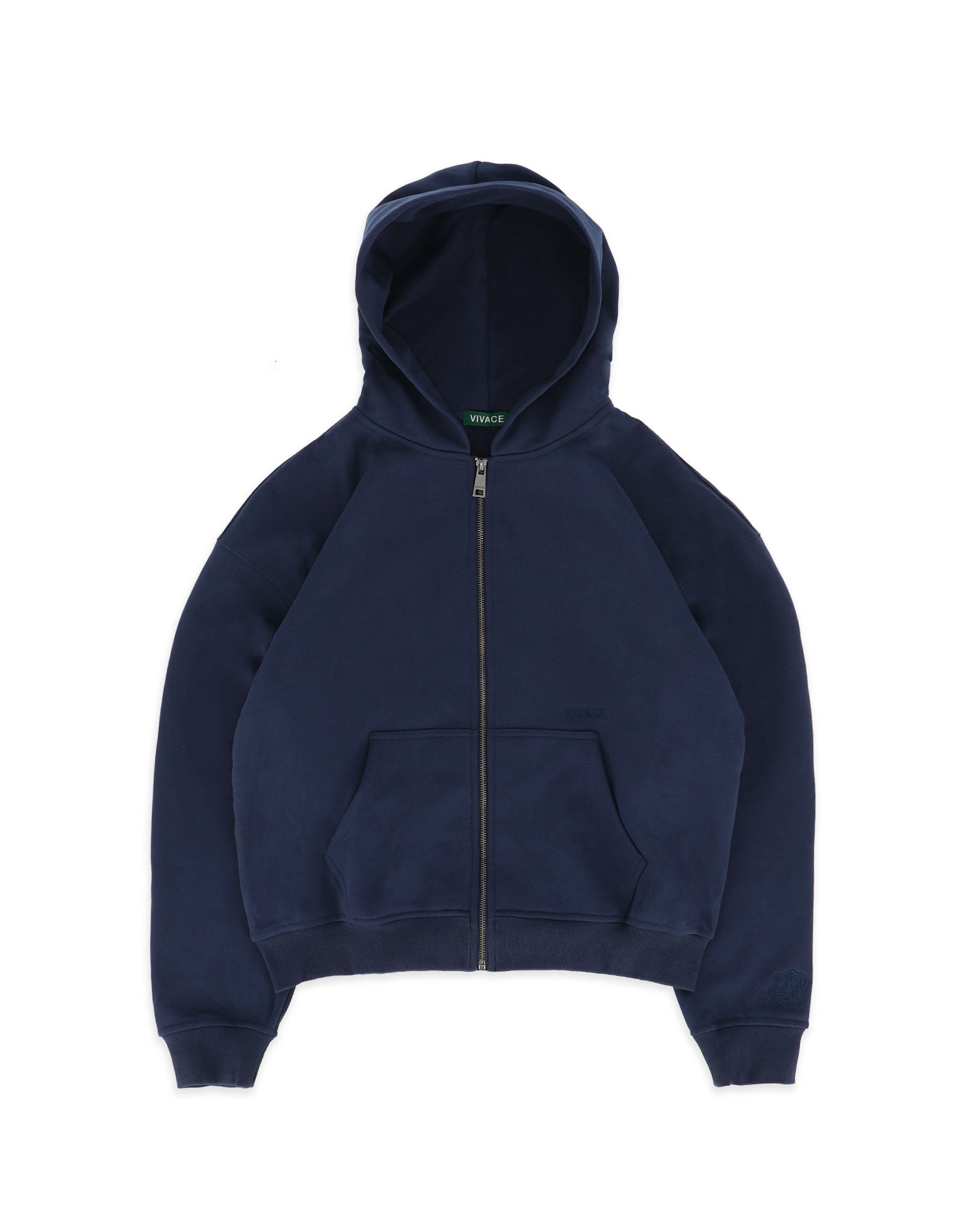 BASIC ZIP-UP HOODIE - NAVY