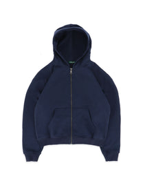 BASIC ZIP-UP HOODIE - NAVY