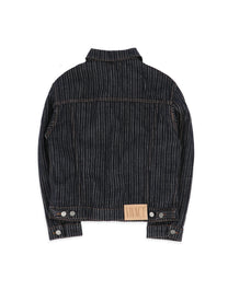 PINSTRIPE DENIM JACKET - NAVY