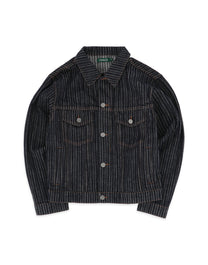 PINSTRIPE DENIM JACKET - NAVY