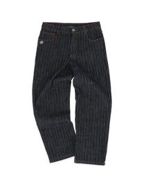 PINSTRIPE DENIM JEAN - NAVY