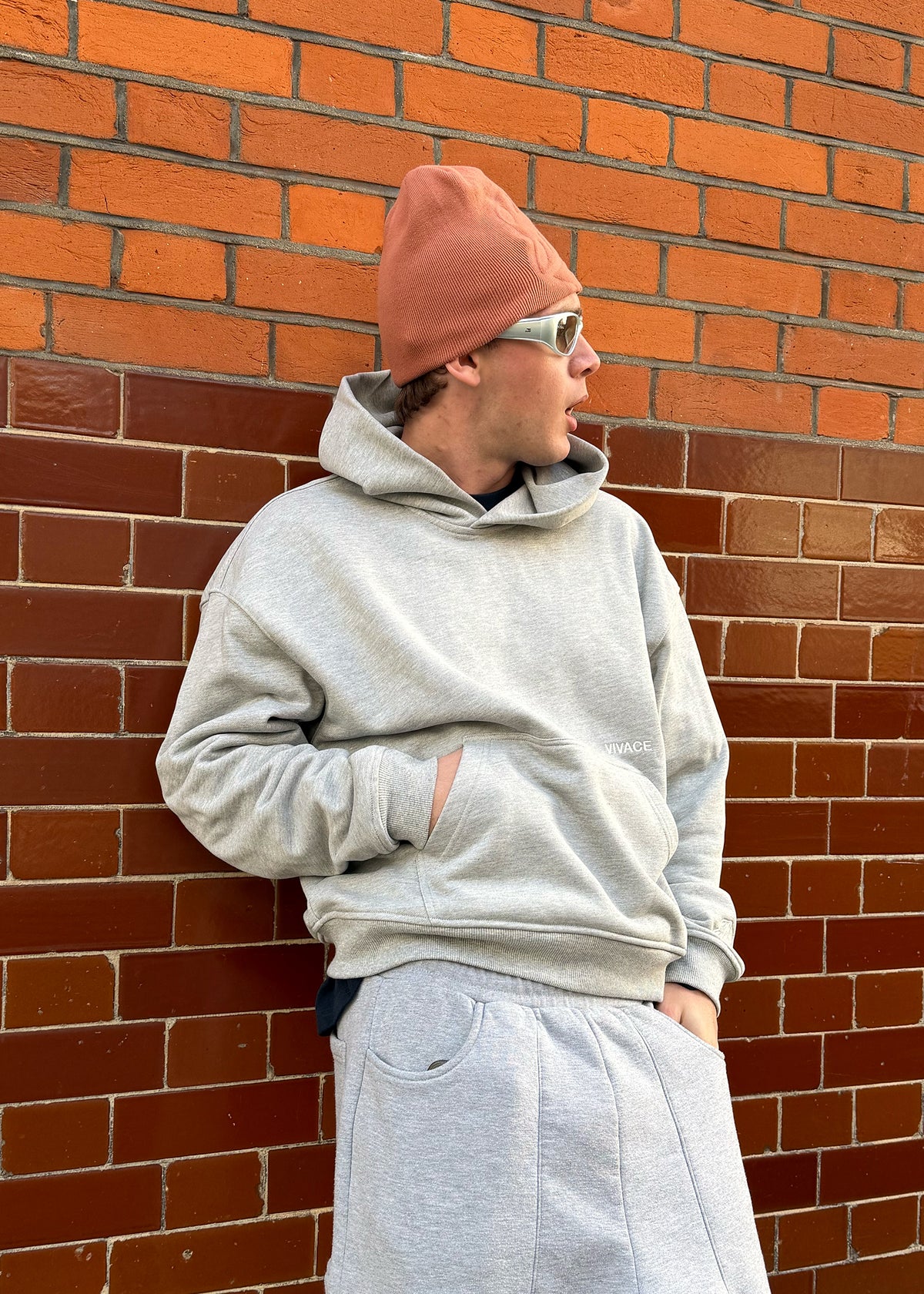 MONOGRAM BEANIE - RUST BROWN