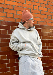MONOGRAM BEANIE - RUST BROWN
