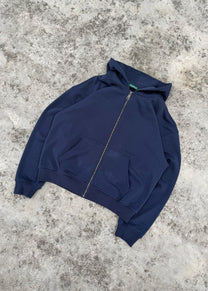 BASIC ZIP-UP HOODIE - NAVY